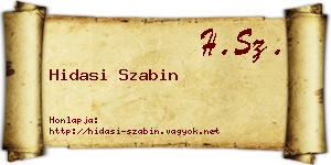 Hidasi Szabin névjegykártya